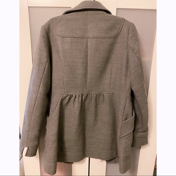 H&M Gray Peter Pan Collar Hourglass Coat Jacket - Picture 4 of 8